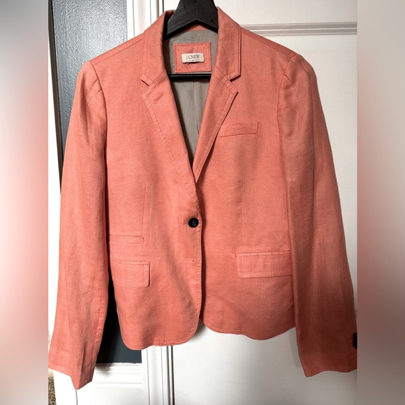 J. Crew Jackets & Blazers - J. Crew Women's Linen Schoolboy Blazer in Coral